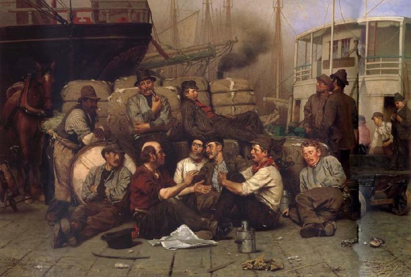John George Brown The Longshoremen-s Noon oil painting picture